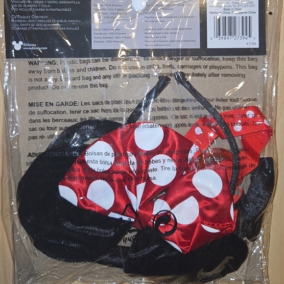 Minnie Mouse Adult Halloween Costume Kit New OS NO GLOVES - Picture 3 of 3